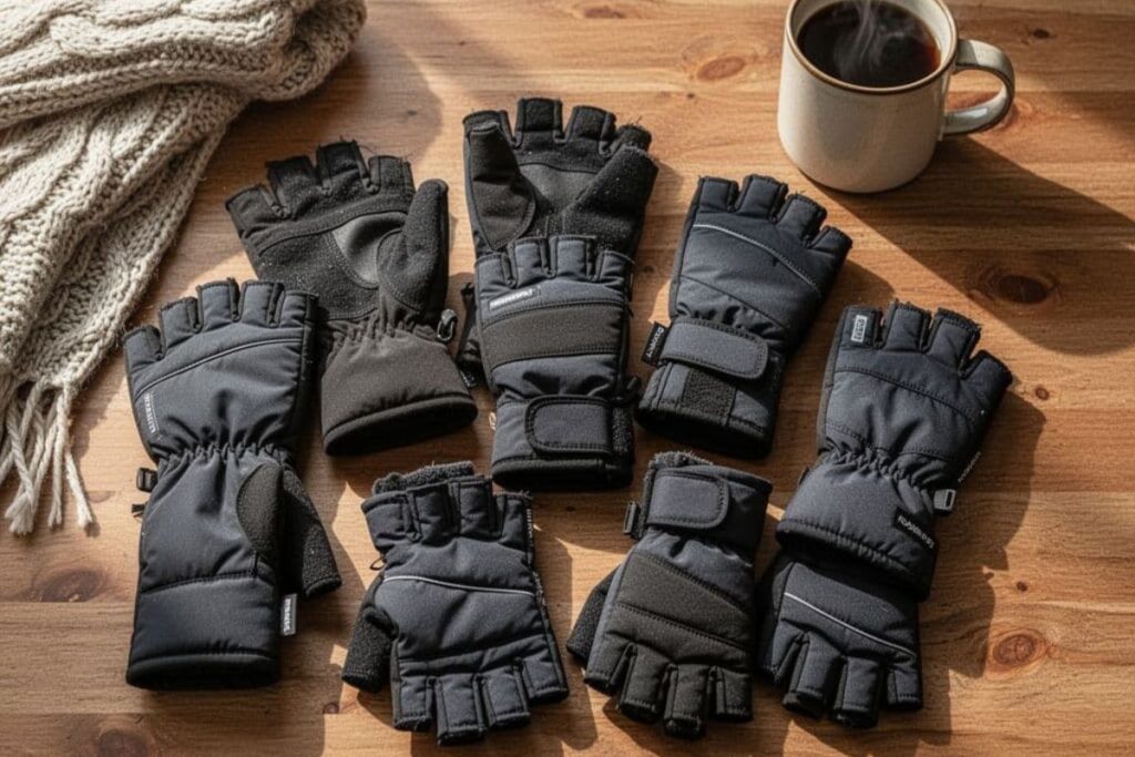 Different styles of Raynaud's gloves for cold hands