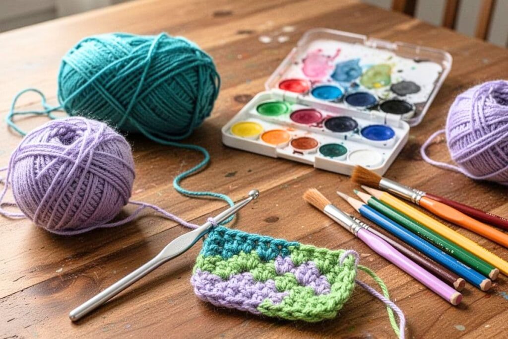 Creative hobby supplies for relaxing and managing everyday stress