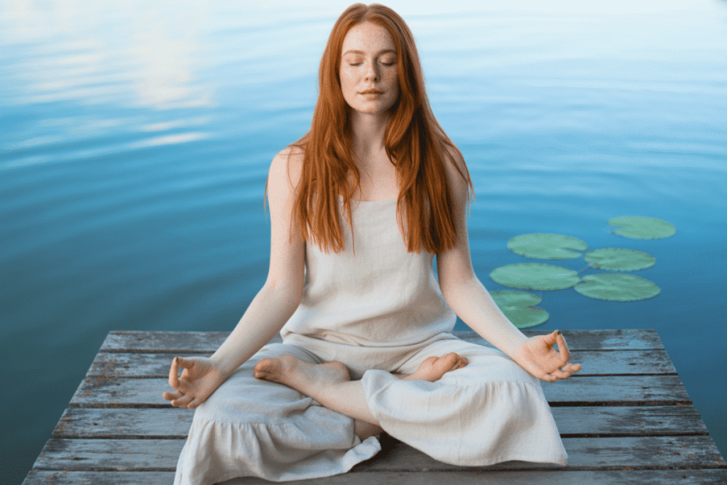 woman practicing mindfulness