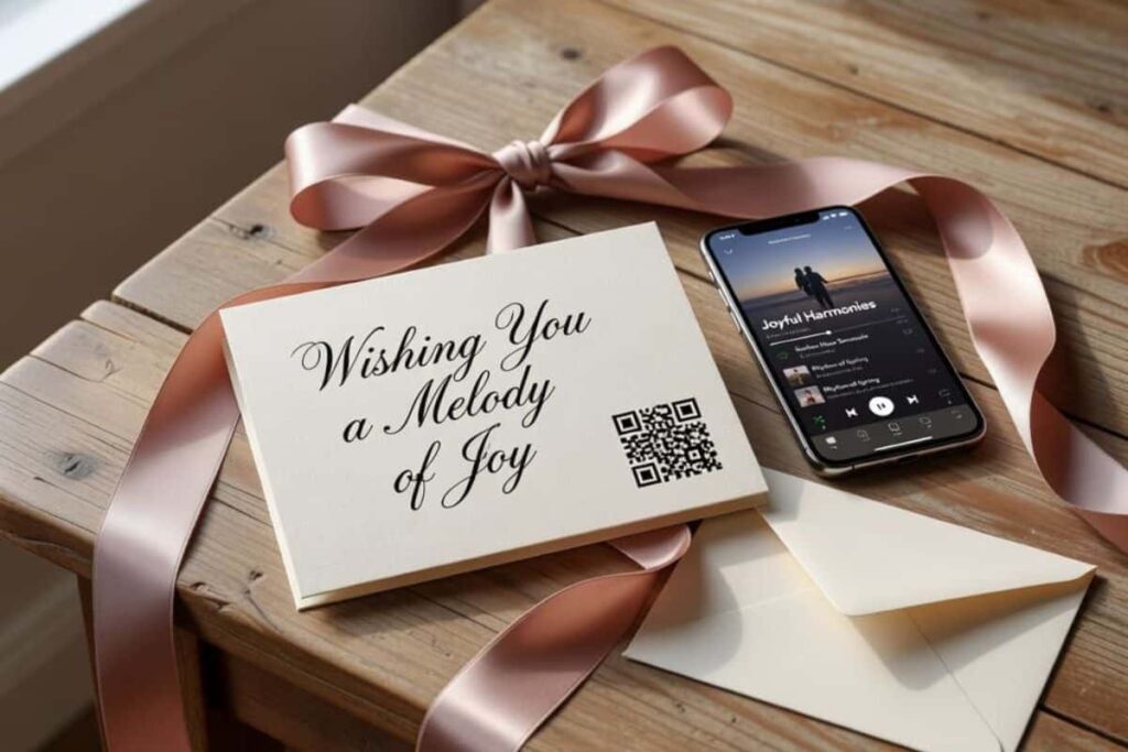 Personalized playlist gift with QR code