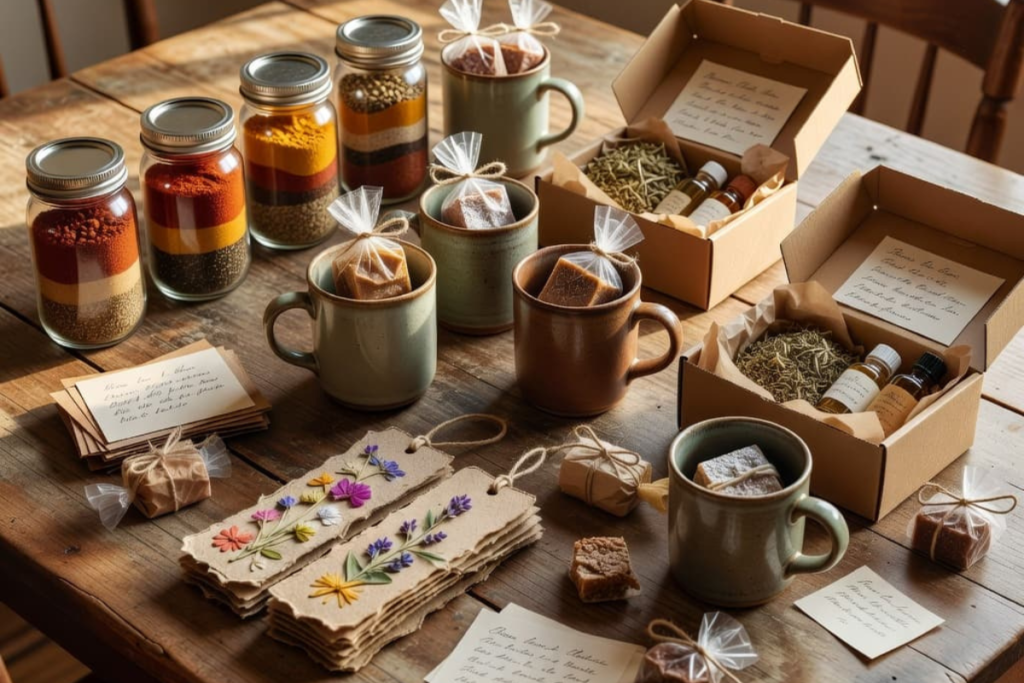 Collection of thoughtful homemade gift ideas ready to give