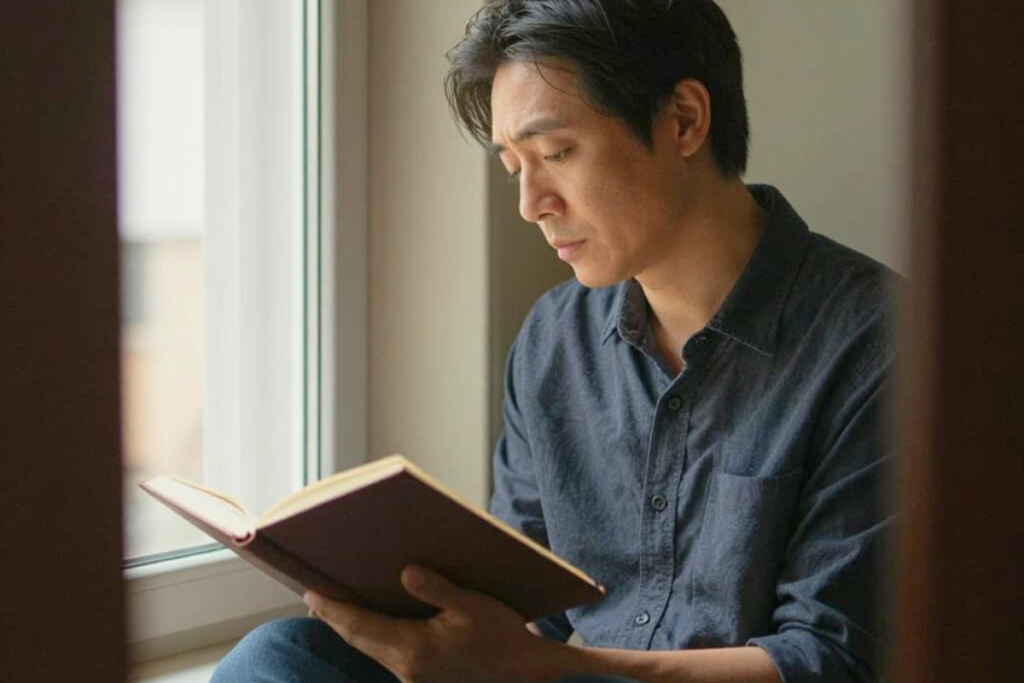 Adult journaling near window reflecting dual diagnosis treatment within an intensive outpatient program.