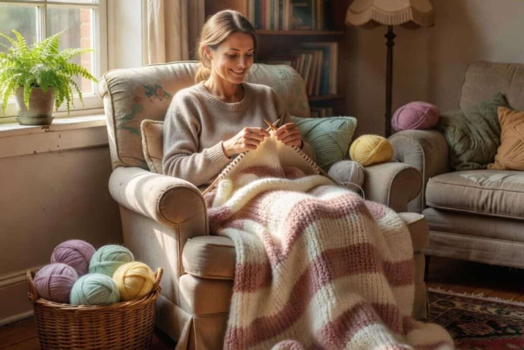 Knitting as a relaxing hobby for stress relief