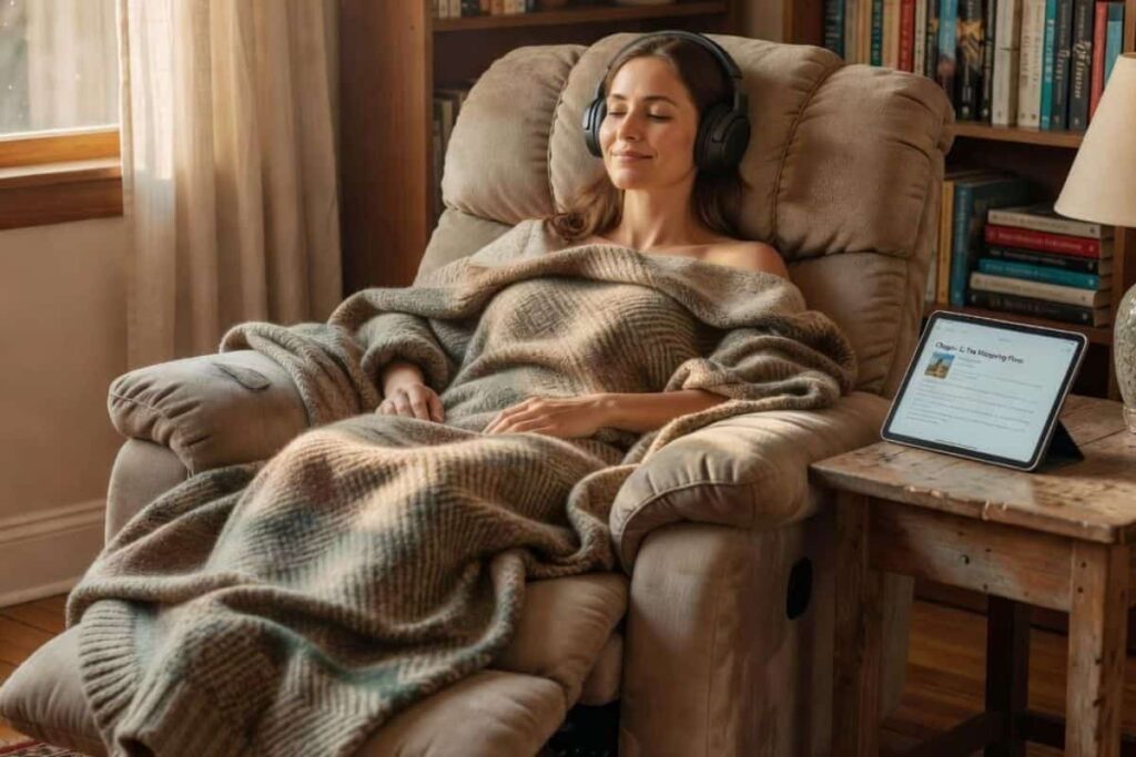 Listening to an audiobook as one of the best low energy hobbies