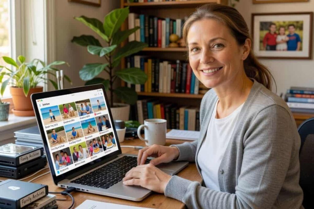 Organizing digital photos as an indoor hobby