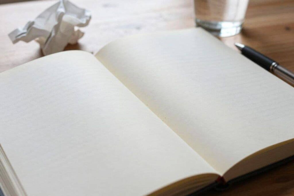 Open journal used for processing difficult emotions